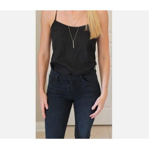 J. Crew Factory Racerback Silky Cami Top in Black - Picture 2 of 8